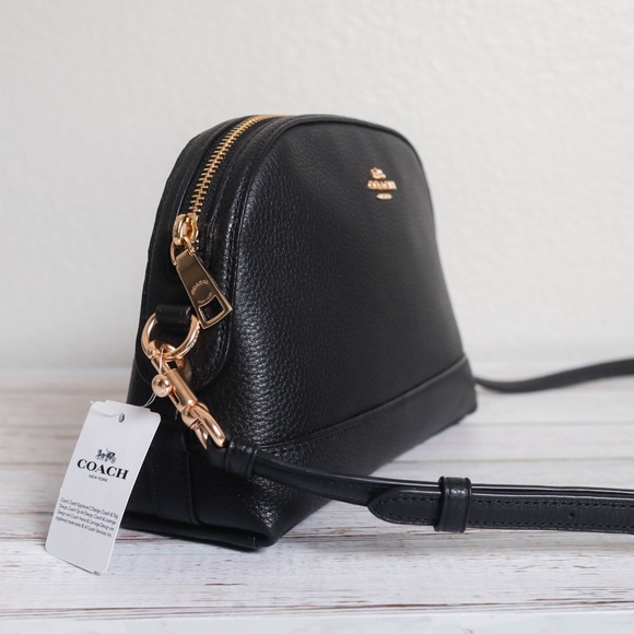 NWT Coach Leather Dome Crossbody in Black - Picture 3 of 8